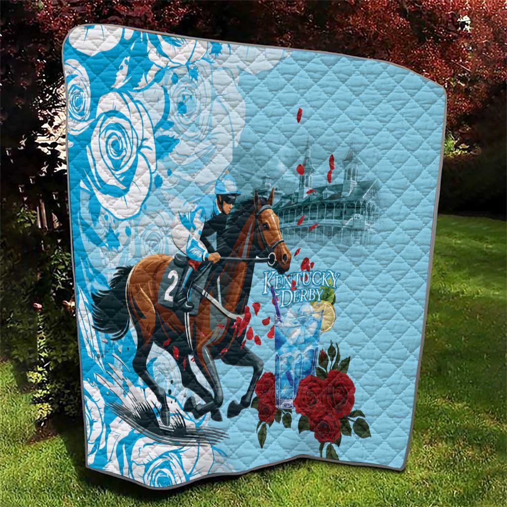 Kentucky Horse Racing Quilt Churchill Downs Derby Blueberry Mint Julep Cocktail