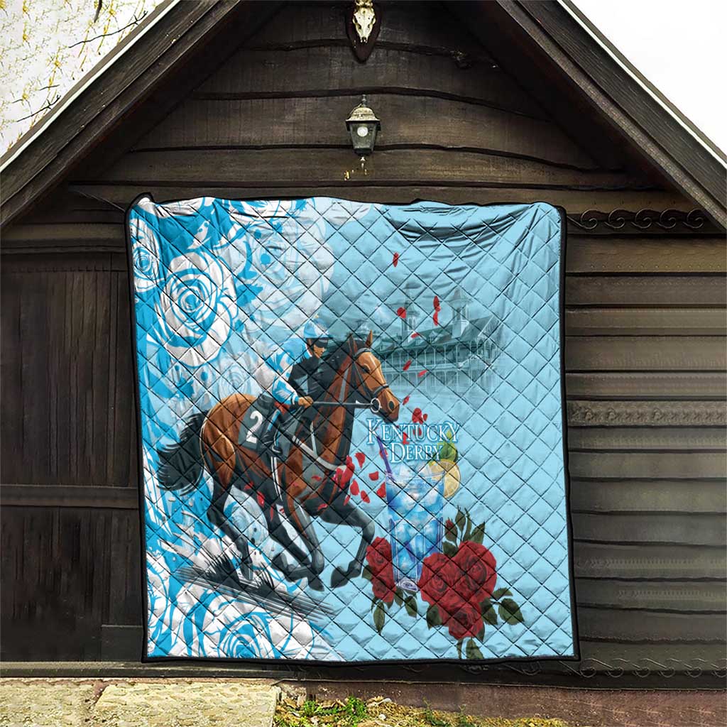 Kentucky Horse Racing Quilt Churchill Downs Derby Blueberry Mint Julep Cocktail