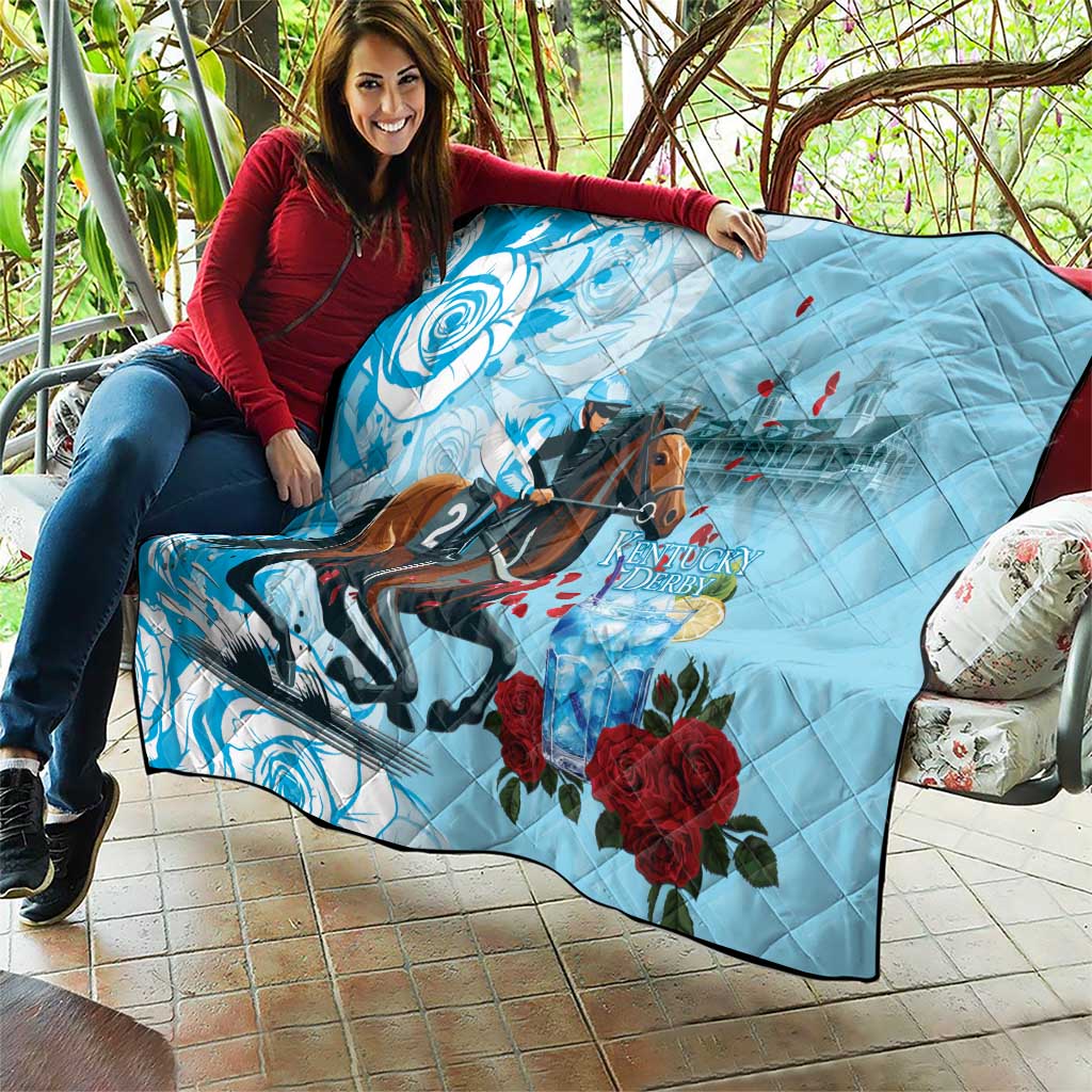 Kentucky Horse Racing Quilt Churchill Downs Derby Blueberry Mint Julep Cocktail