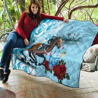 Kentucky Horse Racing Quilt Churchill Downs Derby Blueberry Mint Julep Cocktail