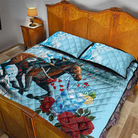 Kentucky Horse Racing Quilt Bed Set Churchill Downs Derby Blueberry Mint Julep Cocktail