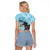 Kentucky Horse Racing Raglan Cropped T Shirt Churchill Downs Derby Blueberry Mint Julep Cocktail