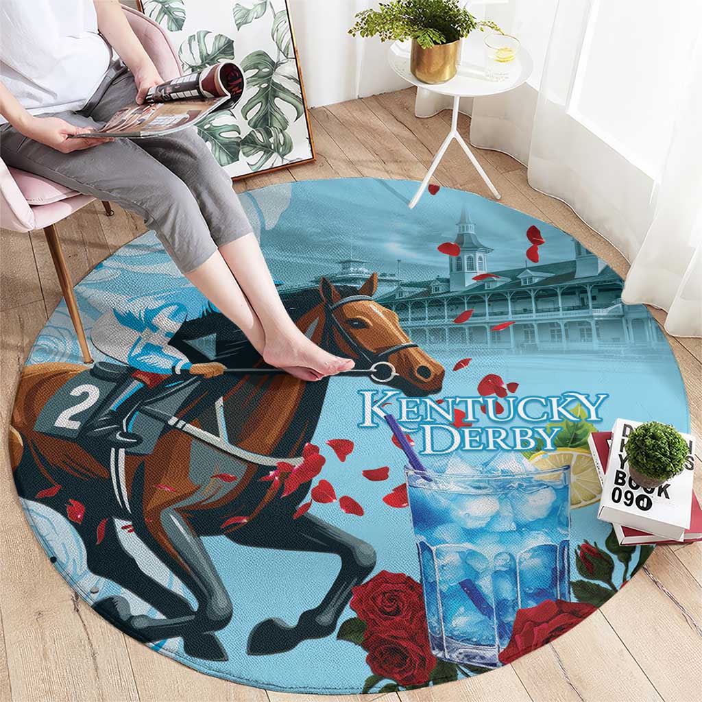Kentucky Horse Racing Round Carpet Churchill Downs Derby Blueberry Mint Julep Cocktail