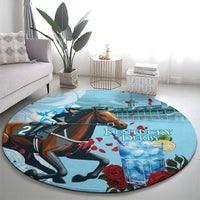 Kentucky Horse Racing Round Carpet Churchill Downs Derby Blueberry Mint Julep Cocktail