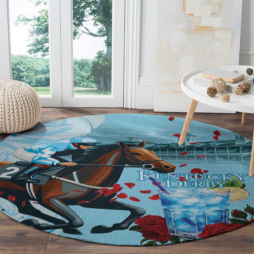 Kentucky Horse Racing Round Carpet Churchill Downs Derby Blueberry Mint Julep Cocktail