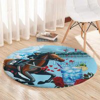 Kentucky Horse Racing Round Carpet Churchill Downs Derby Blueberry Mint Julep Cocktail