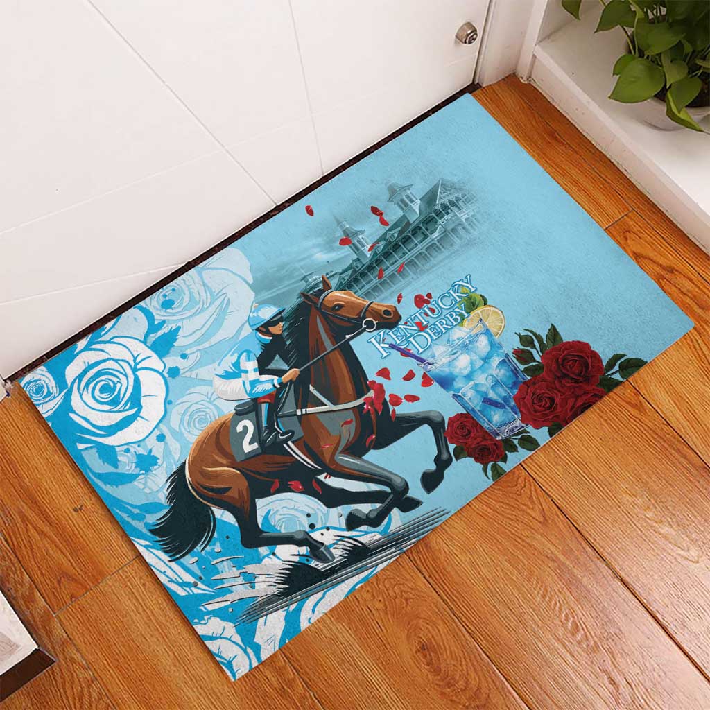 Kentucky Horse Racing Rubber Doormat Churchill Downs Derby Blueberry Mint Julep Cocktail