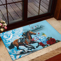 Kentucky Horse Racing Rubber Doormat Churchill Downs Derby Blueberry Mint Julep Cocktail