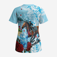 Kentucky Horse Racing Scrub Top Churchill Downs Derby Blueberry Mint Julep Cocktail - Wonder Print Shop