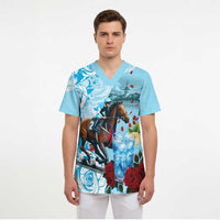 Kentucky Horse Racing Scrub Top Churchill Downs Derby Blueberry Mint Julep Cocktail - Wonder Print Shop