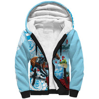 Kentucky Horse Racing Sherpa Hoodie Churchill Downs Derby Blueberry Mint Julep Cocktail