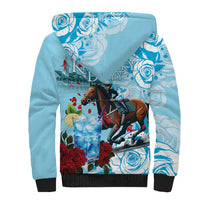 Kentucky Horse Racing Sherpa Hoodie Churchill Downs Derby Blueberry Mint Julep Cocktail