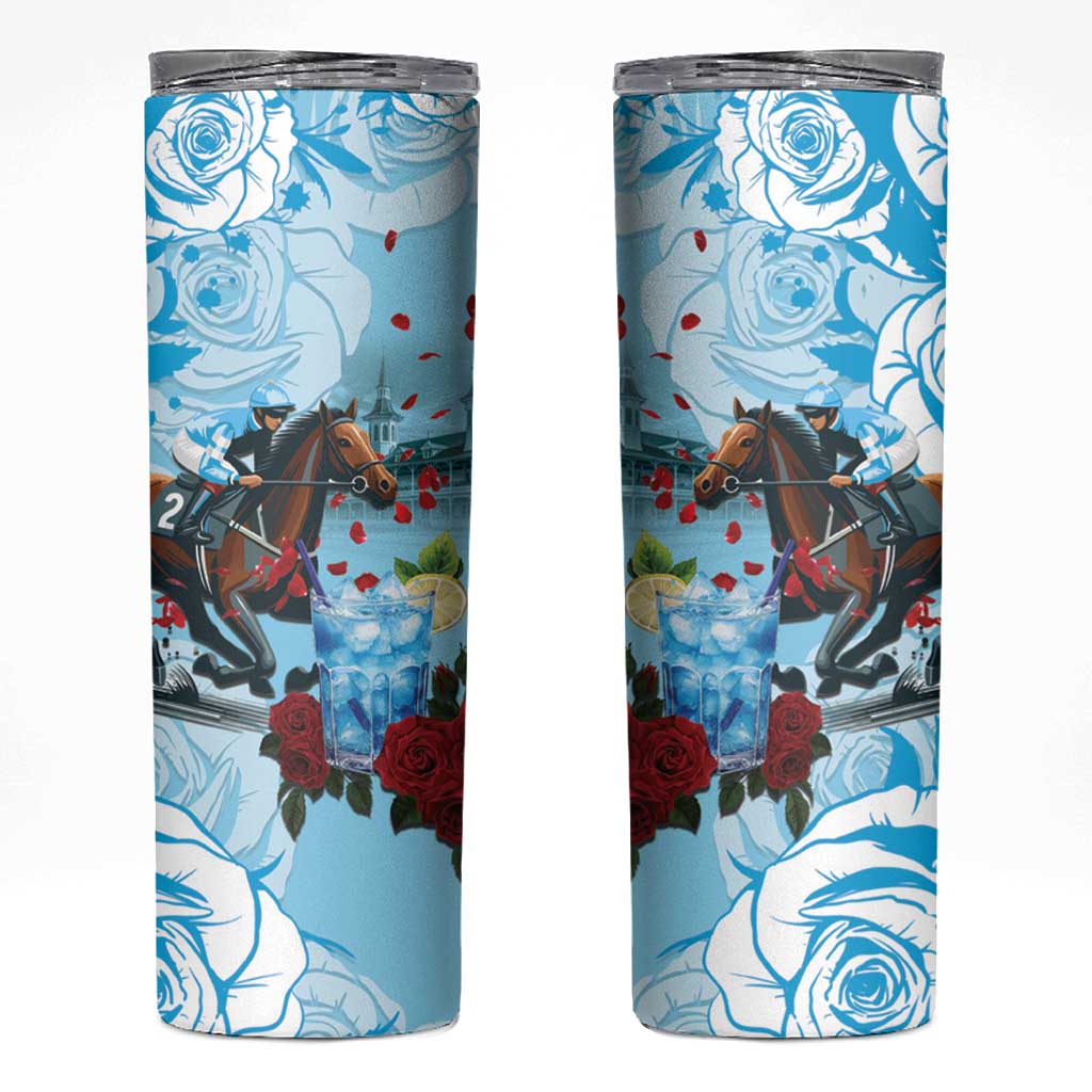Kentucky Horse Racing Skinny Tumbler Churchill Downs Derby Blueberry Mint Julep Cocktail
