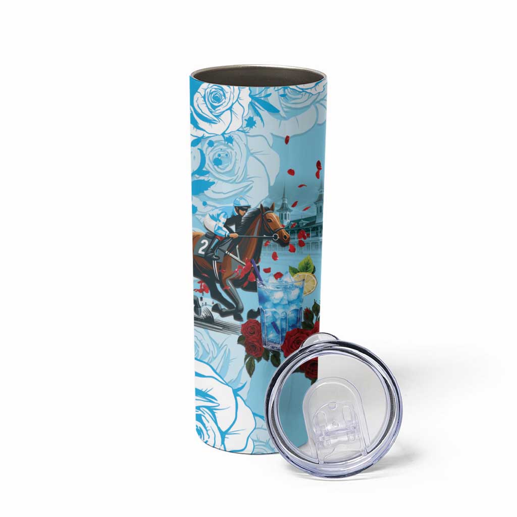Kentucky Horse Racing Skinny Tumbler Churchill Downs Derby Blueberry Mint Julep Cocktail