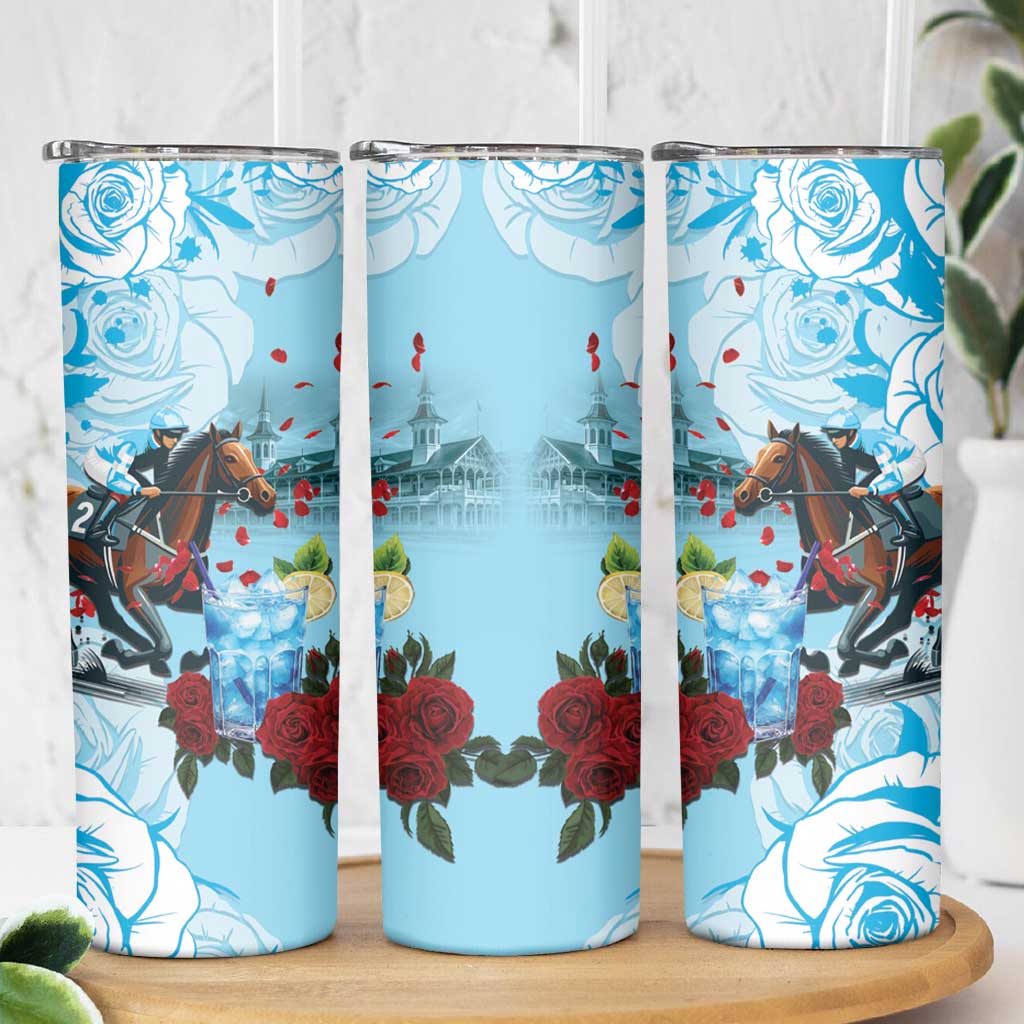 Kentucky Horse Racing Skinny Tumbler Churchill Downs Derby Blueberry Mint Julep Cocktail