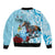 Kentucky Horse Racing Sleeve Zip Bomber Jacket Churchill Downs Derby Blueberry Mint Julep Cocktail