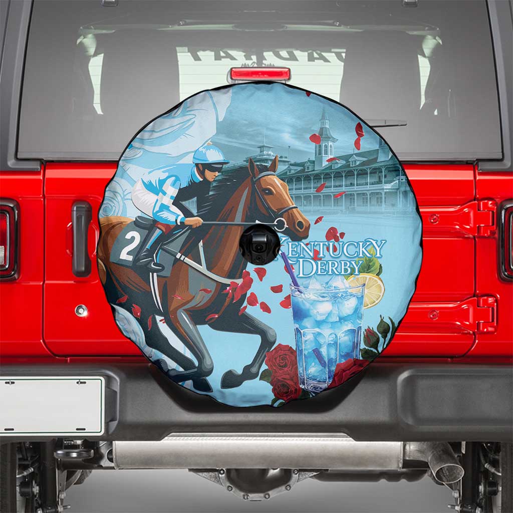 Kentucky Horse Racing Spare Tire Cover Churchill Downs Derby Blueberry Mint Julep Cocktail