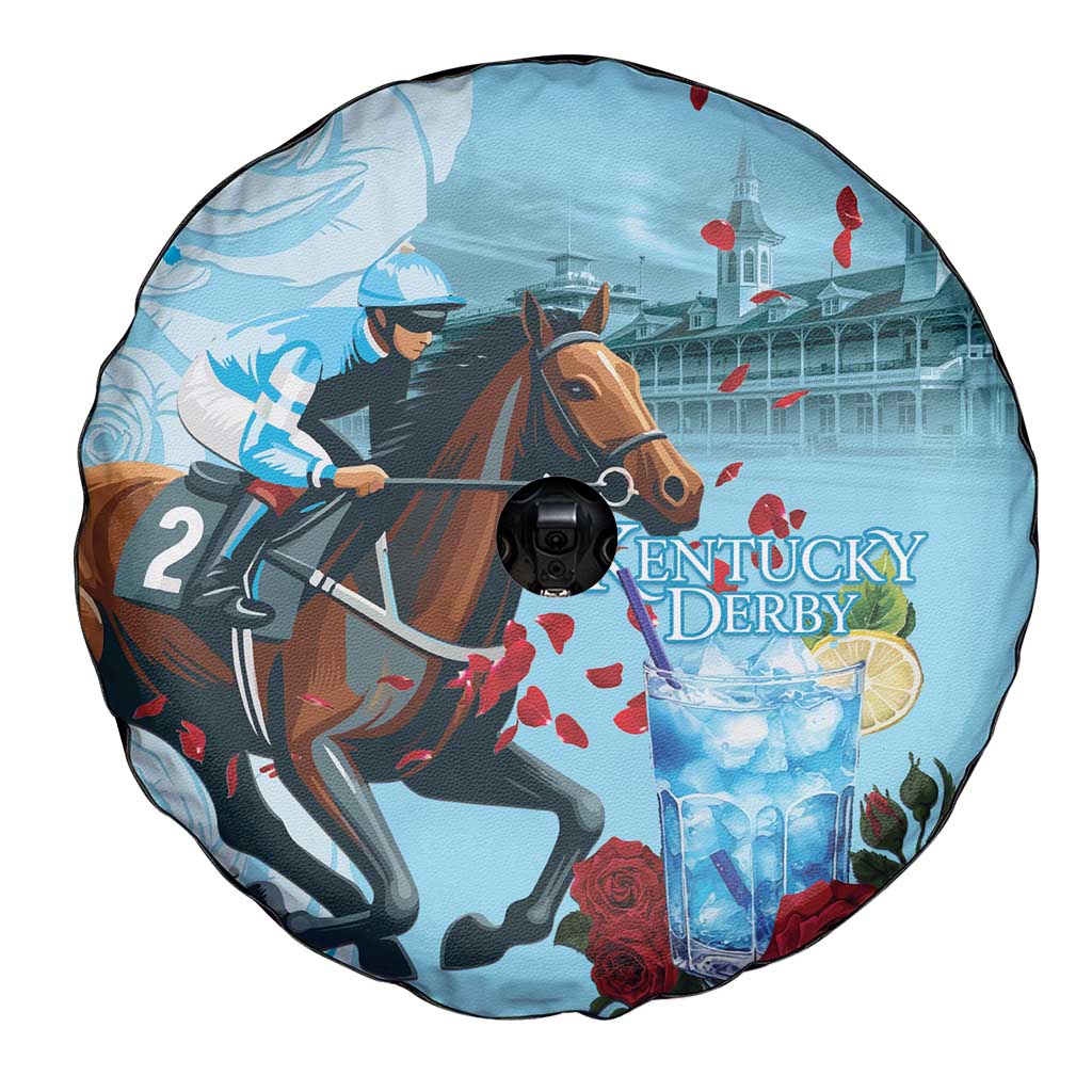 Kentucky Horse Racing Spare Tire Cover Churchill Downs Derby Blueberry Mint Julep Cocktail