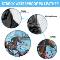 Kentucky Horse Racing Spare Tire Cover Churchill Downs Derby Blueberry Mint Julep Cocktail