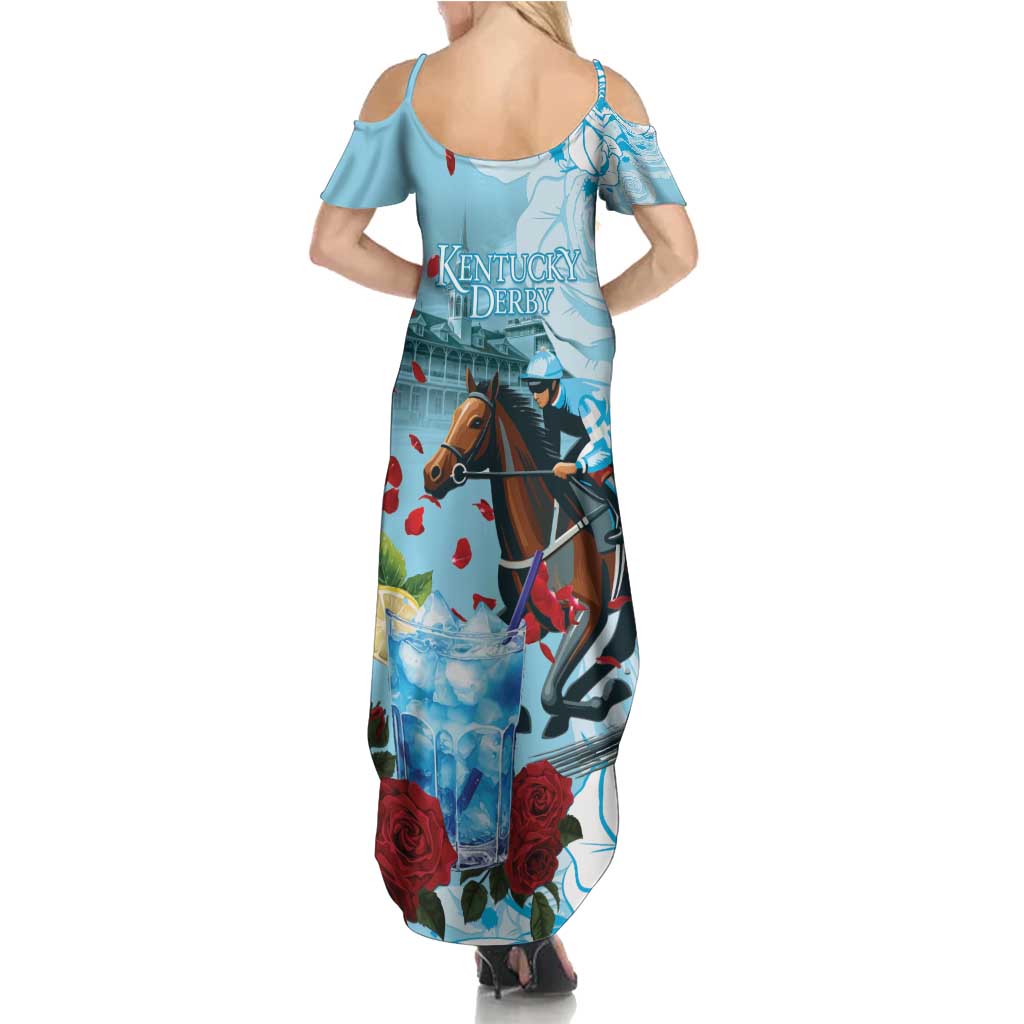 Kentucky Horse Racing Summer Maxi Dress Churchill Downs Derby Blueberry Mint Julep Cocktail