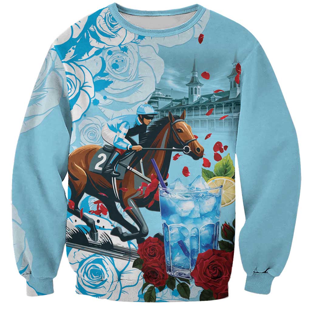 Kentucky Horse Racing Sweatshirt Churchill Downs Derby Blueberry Mint Julep Cocktail