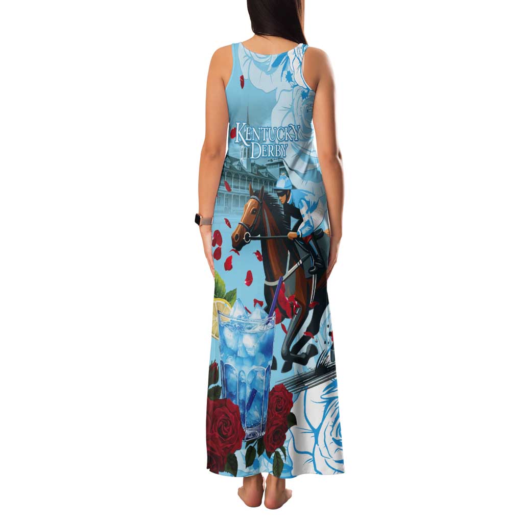 Kentucky Horse Racing Tank Maxi Dress Churchill Downs Derby Blueberry Mint Julep Cocktail