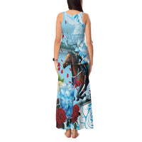 Kentucky Horse Racing Tank Maxi Dress Churchill Downs Derby Blueberry Mint Julep Cocktail