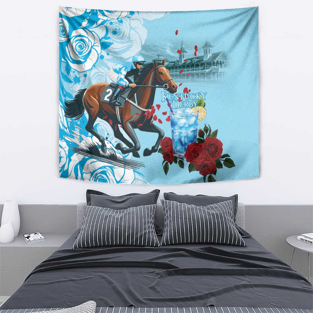 Kentucky Horse Racing Tapestry Churchill Downs Derby Blueberry Mint Julep Cocktail