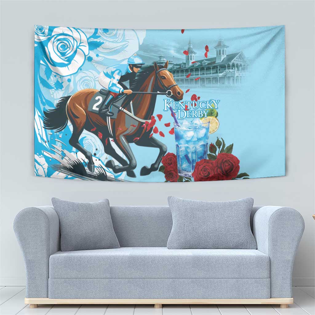 Kentucky Horse Racing Tapestry Churchill Downs Derby Blueberry Mint Julep Cocktail