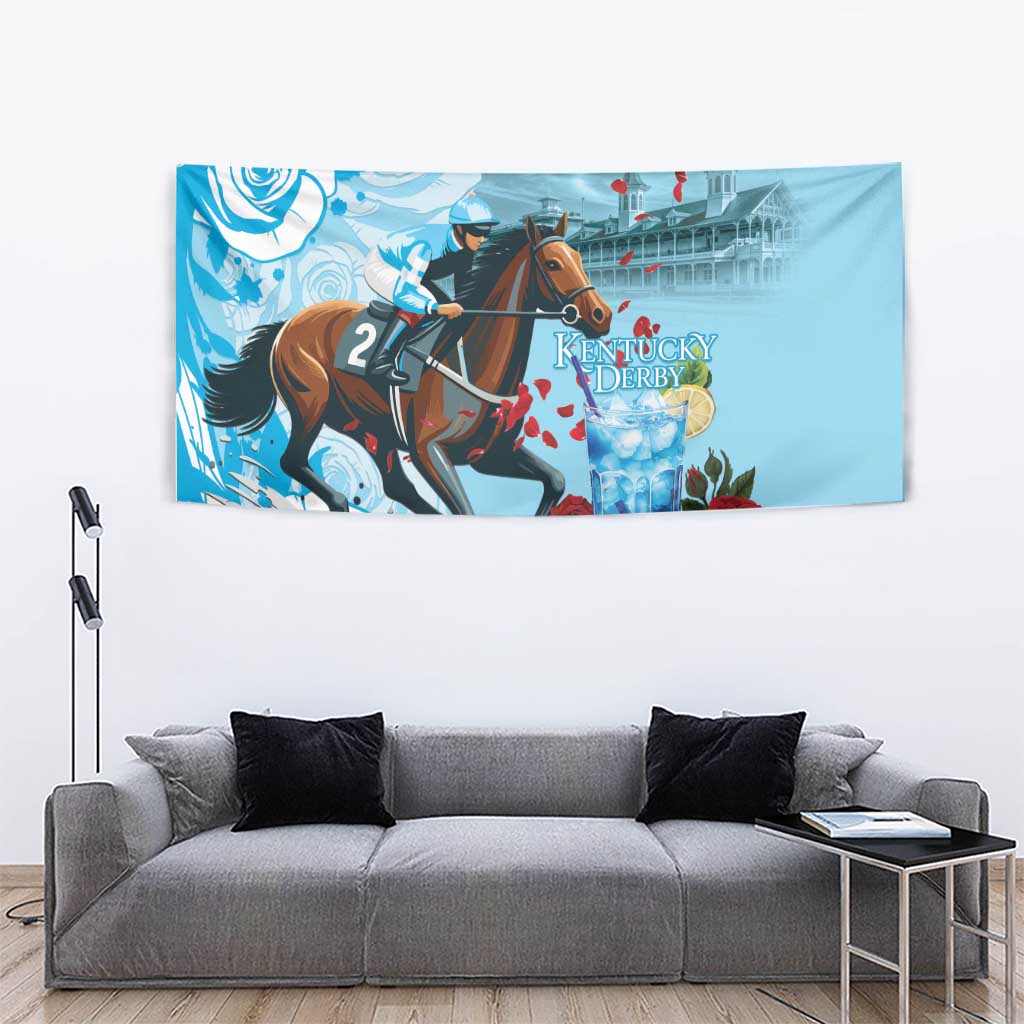 Kentucky Horse Racing Tapestry Churchill Downs Derby Blueberry Mint Julep Cocktail