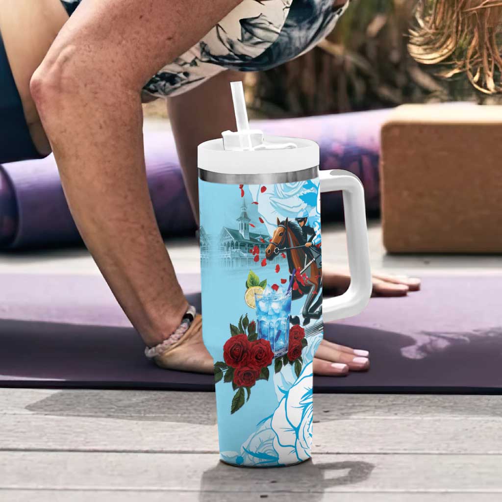 Kentucky Horse Racing Tumbler With Handle Churchill Downs Derby Blueberry Mint Julep Cocktail