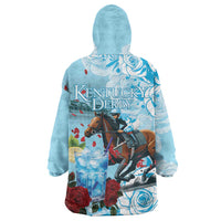 Kentucky Horse Racing Wearable Blanket Hoodie Churchill Downs Derby Blueberry Mint Julep Cocktail