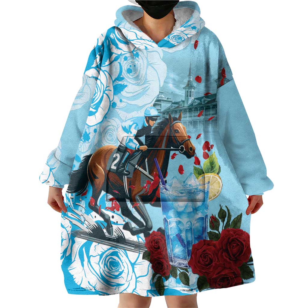 Kentucky Horse Racing Wearable Blanket Hoodie Churchill Downs Derby Blueberry Mint Julep Cocktail