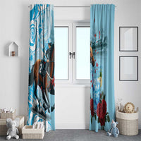 Kentucky Horse Racing Window Curtain Churchill Downs Derby Blueberry Mint Julep Cocktail