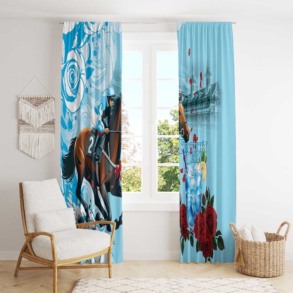 Kentucky Horse Racing Window Curtain Churchill Downs Derby Blueberry Mint Julep Cocktail