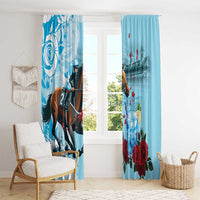 Kentucky Horse Racing Window Curtain Churchill Downs Derby Blueberry Mint Julep Cocktail