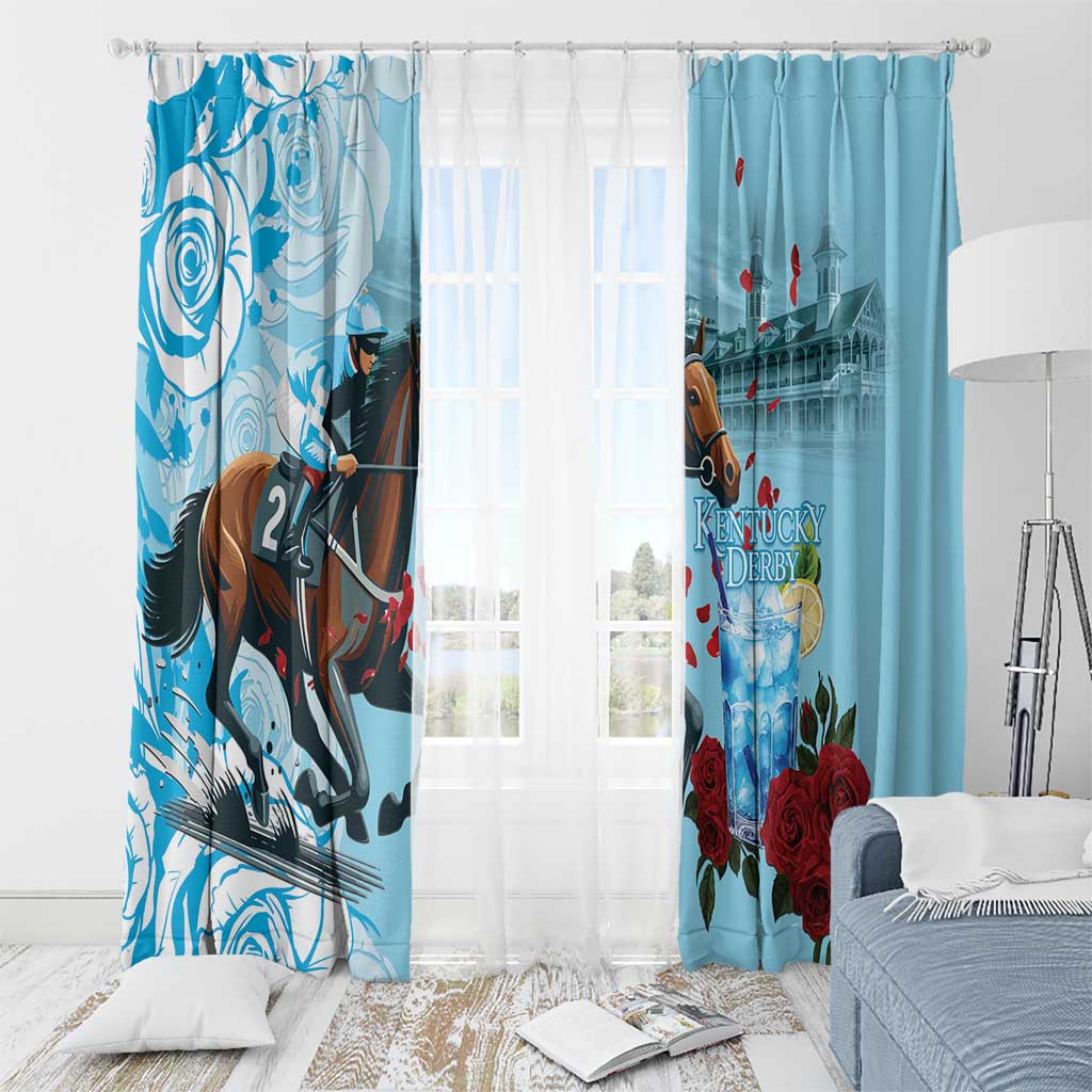 Kentucky Horse Racing Window Curtain Churchill Downs Derby Blueberry Mint Julep Cocktail
