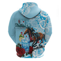 Kentucky Horse Racing Zip Hoodie Churchill Downs Derby Blueberry Mint Julep Cocktail