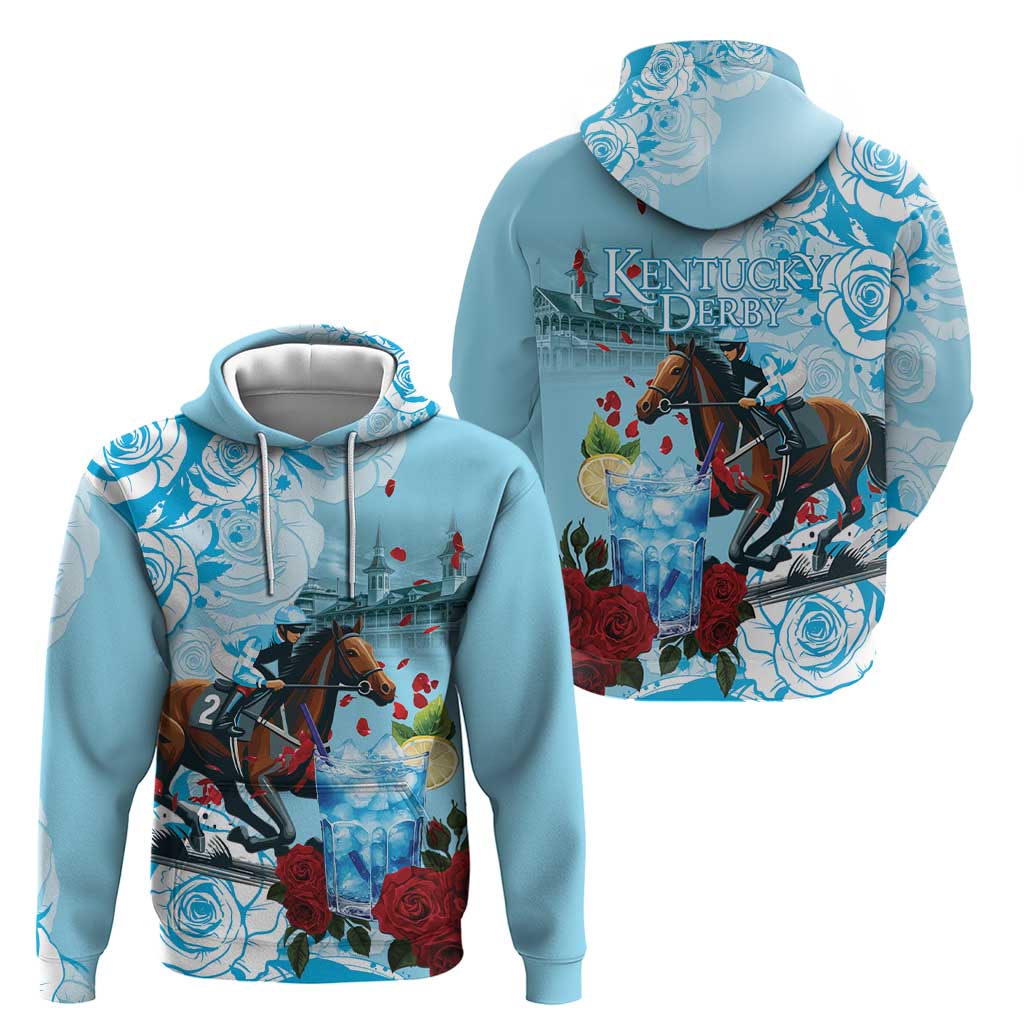 Kentucky Horse Racing Zip Hoodie Churchill Downs Derby Blueberry Mint Julep Cocktail