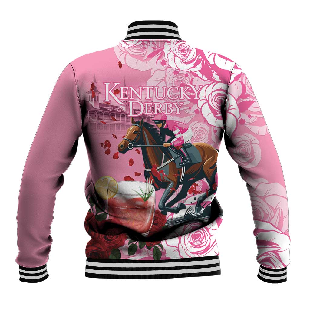 Kentucky Horse Racing Baseball Jacket Churchill Downs Derby Strawberry Mint Julep Cocktail