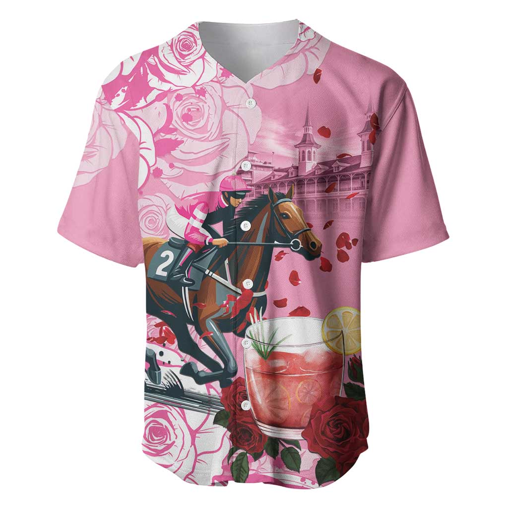 Kentucky Horse Racing Baseball Jersey Churchill Downs Derby Strawberry Mint Julep Cocktail