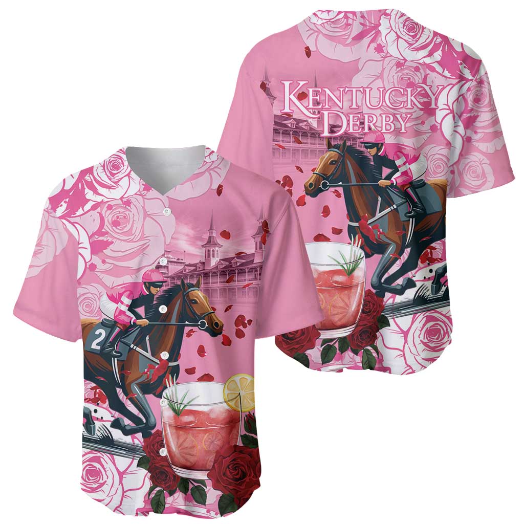 Kentucky Horse Racing Baseball Jersey Churchill Downs Derby Strawberry Mint Julep Cocktail