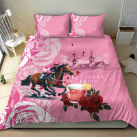 Kentucky Horse Racing Bedding Set Churchill Downs Derby Strawberry Mint Julep Cocktail
