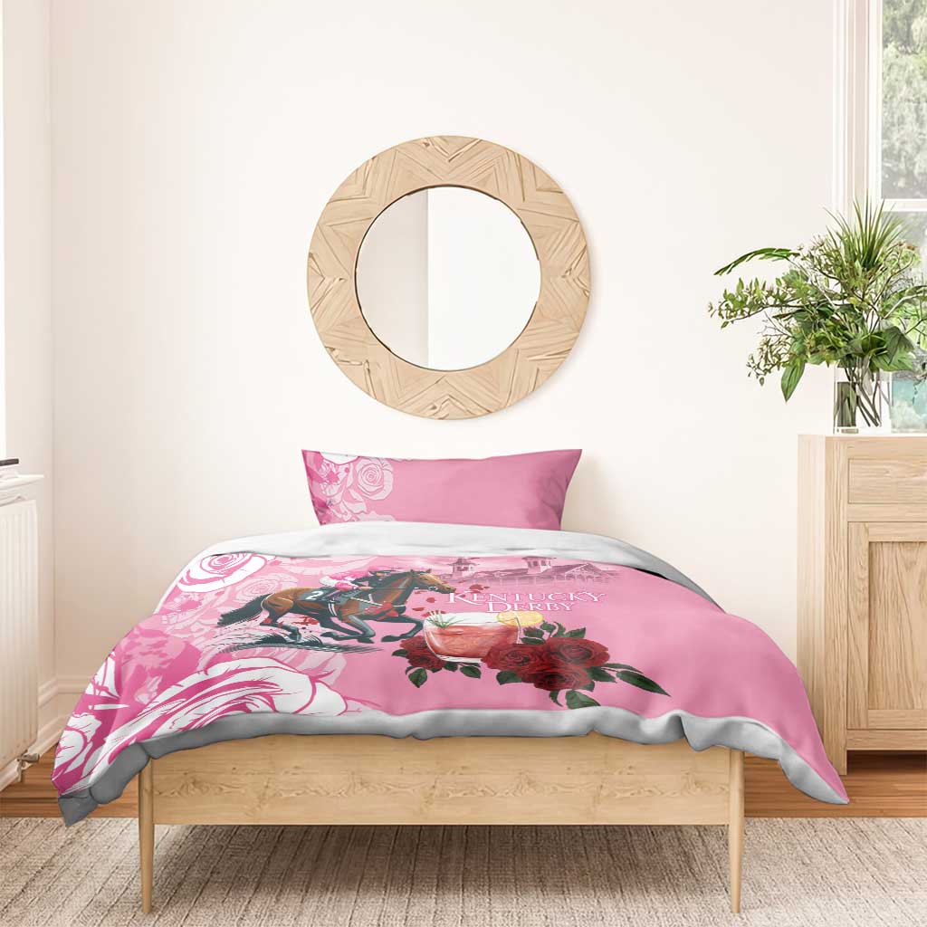 Kentucky Horse Racing Bedding Set Churchill Downs Derby Strawberry Mint Julep Cocktail