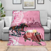 Kentucky Horse Racing Blanket Churchill Downs Derby Strawberry Mint Julep Cocktail