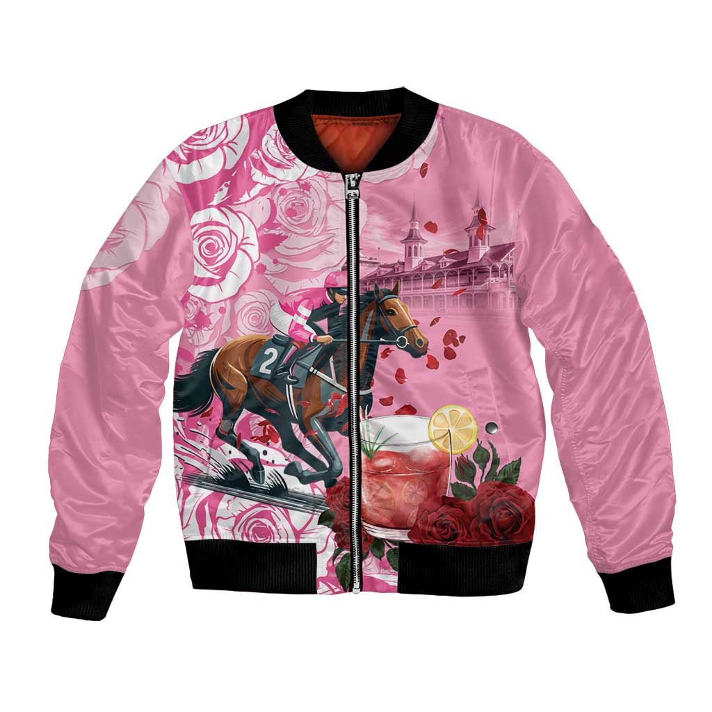 Kentucky Horse Racing Bomber Jacket Churchill Downs Derby Strawberry Mint Julep Cocktail