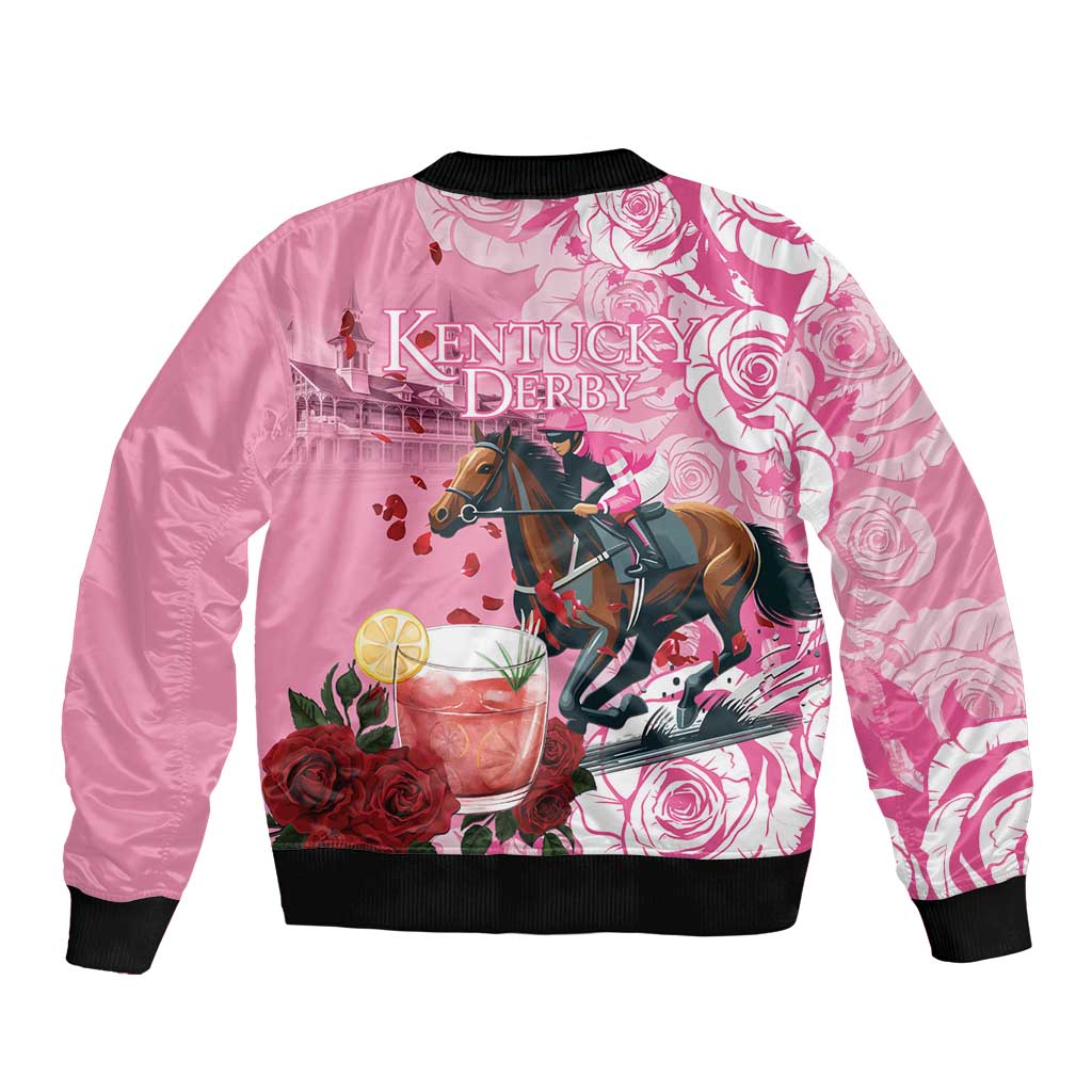 Kentucky Horse Racing Bomber Jacket Churchill Downs Derby Strawberry Mint Julep Cocktail