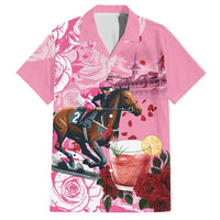 Kentucky Horse Racing Family Matching Long Sleeve Bodycon Dress and Hawaiian Shirt Churchill Downs Derby Strawberry Mint Julep Cocktail