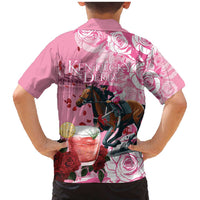 Kentucky Horse Racing Family Matching Mermaid Dress and Hawaiian Shirt Churchill Downs Derby Strawberry Mint Julep Cocktail