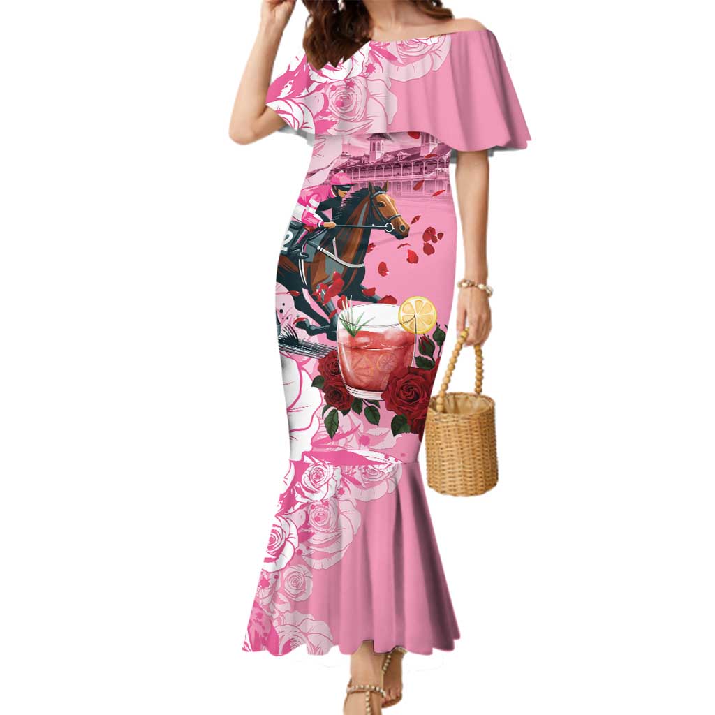 Kentucky Horse Racing Family Matching Mermaid Dress and Hawaiian Shirt Churchill Downs Derby Strawberry Mint Julep Cocktail
